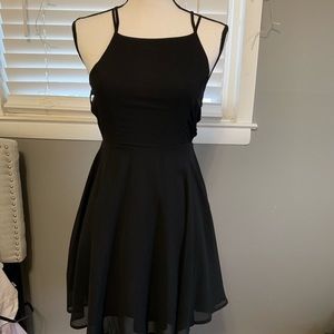 Strappy Back Black Dress
